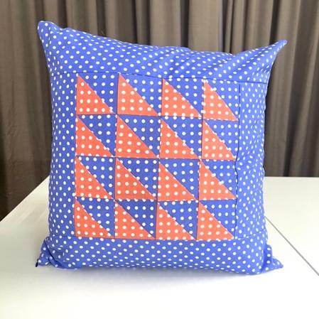 Patchwork cushion cover pieced by hand