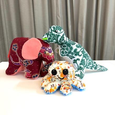 Soft-toy plushie made by a sewing student
