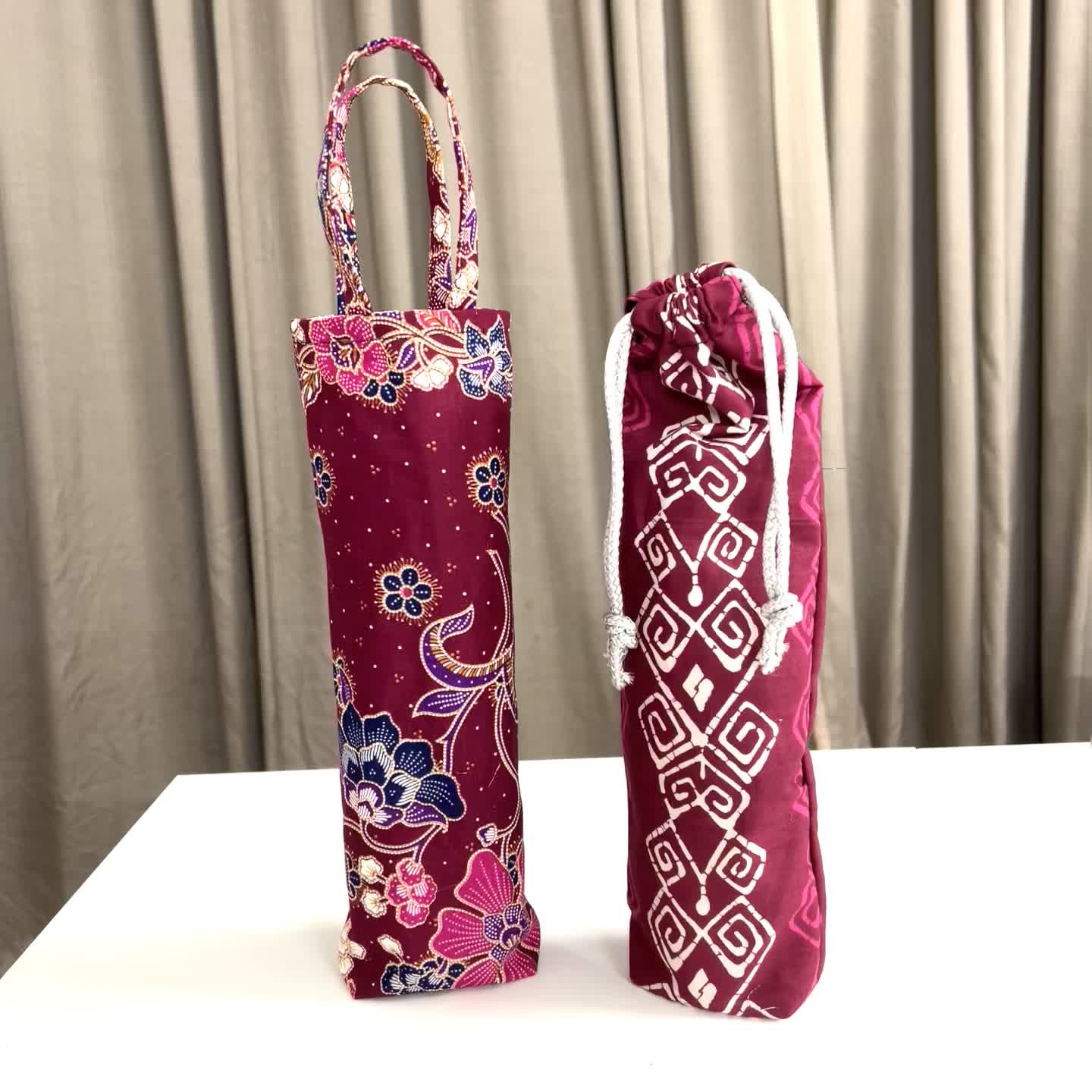 Handmade Wine Gift Bag from a Two Moles sewing class